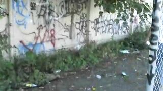 Nasty Crack Whore Poops In The Forest