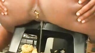 Negress poop closeup