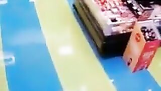 Slut takes a huge shit in the meat section of the grocery store