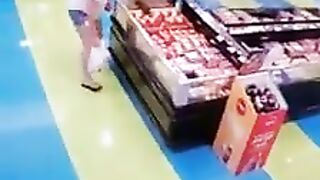 Slut takes a huge shit in the meat section of the grocery store