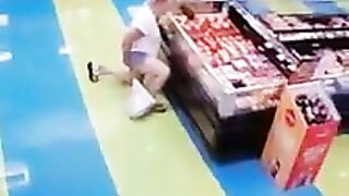Slut takes a huge shit in the meat section of the grocery store