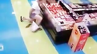 Slut takes a huge shit in the meat section of the grocery store