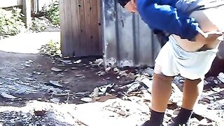 Old woman pees and poops outdoors voyeurstyle.com - EroProfile_ Original