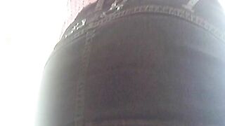 Poop filling her plastic panties