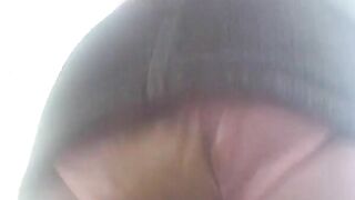 Poop filling her plastic panties