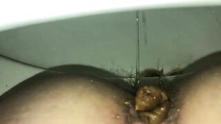 Messy hairy shitty asshole