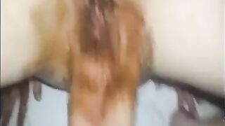 Hairy girl shits while fucked and fingered in ass