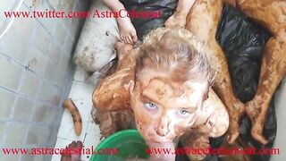 Dirty messy scat group fuck