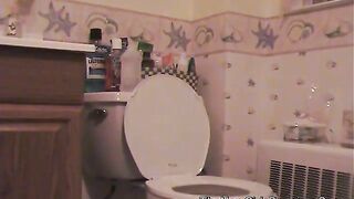 Chubby cute girlfriend poops at home