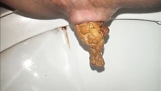 Try hard to poop thick load