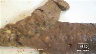 Cute naked teen pooping on clean floor