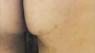 Fat black pussy pooping closeup