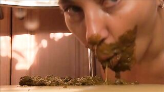 Yummy shit eating closeup