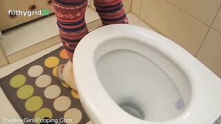 Lovely ass lady pooping in toilet