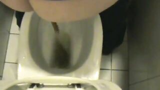 Amateur lady pooping in the toilet