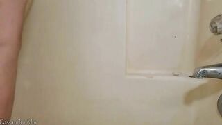 Big shit in the bathtub from sexy wife