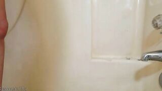 Big shit in the bathtub from sexy wife