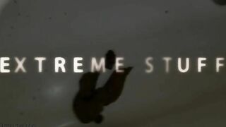 Big shit in the bathtub from sexy wife