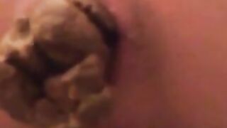 Pushing thick hard turd