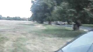 Country girl pooping in the garden