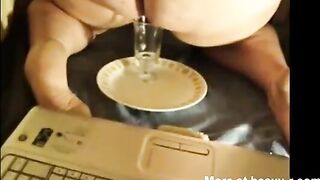 Massive tits mature lady drinking piss and eating poop