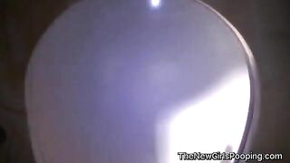 Mature blonde babe poops hard