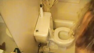 Lot of shit from sexy tanned babe