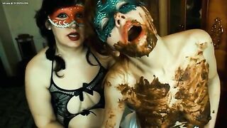 Hot scat sluts smearing and eating poop