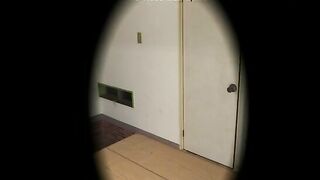 Curvy brunette girl teasing before pooping