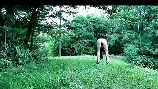 Pooping milk in the garden