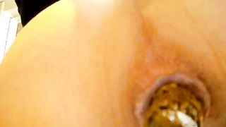 nice big stinky shit massive log coming out of her ass