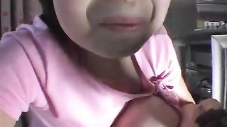 Asian eating her shit