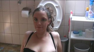 Husband shitting on her tits