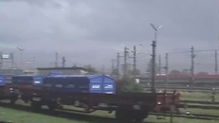 Girl shitting in the railroad