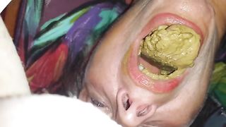 amateur scat pooping eating wife