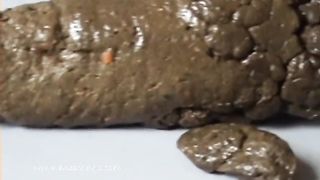 Hot Blonde poops in the shower room and plays with her shit