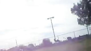 Girl pisses on her pants from above the tree