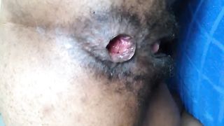 Oldie woman dumps out a big and hard shit