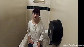 Girl poops diarrhea shit in a public restroom