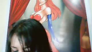 Blue eyed girl eats her shit