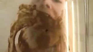 Poop smearing in the shower