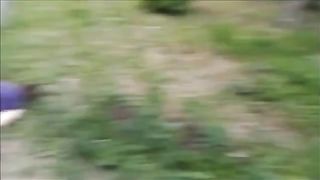 drunk woman pooping on the street