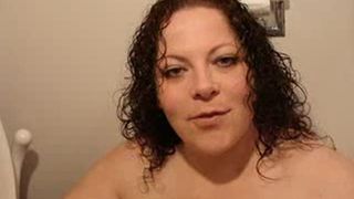 Wife scatters poop in her tits