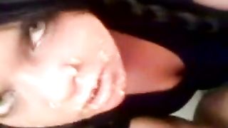 puking on her foot and licking it off