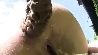 Chocolate big poop outdoor