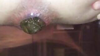 Green juicy hard turd