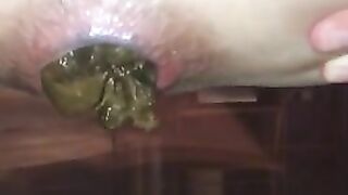 Green juicy hard turd