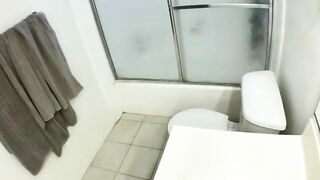 Gorgeous ebony girl pooping in toilet