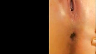 Closeup of big pooping asshole