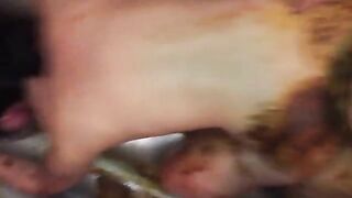 Beautiful Asian girl sucking dirty cock before scat fuck